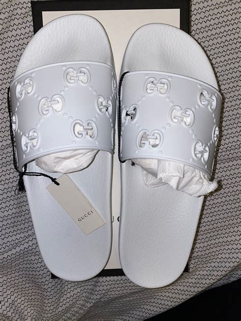 gucci slides womens white|gucci slides with fur women.